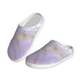 thumbnail image 2 of Picia Lavender Glitter Foil Stripes for Women's Lamb-hug Comfy Fleece House Slippers Memory Foam, Slip-on House Shoes Indoor Outdoor-42/43, 2 of 7