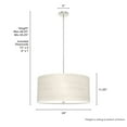 thumbnail image 6 of Hunter - Solhaven 4-light Bleached Alder, Large Pendant Light, Dimmable, Modern Style, Drum Shaped, for Bedrooms, Dining, Living Rooms - 19383, 6 of 7