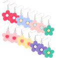 thumbnail image 1 of BRIGHTFUFU 7 pares de pendientes colgantes de resina con flores para mujer, 1 of 8