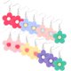 thumbnail image 1 of 7 pares de pendientes colgantes de resina con flores para mujer, 1 of 4