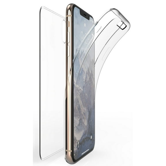Clear Case for iPhone Xs Max, New 360-Degree Wrap [Full-Body Protection] Transparent TPU Slim Cover [Built-In Screen Guard] for Apple iPhone Xs Max (Size 6.5" model) (iPhone 10s Max)