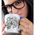 thumbnail image 2 of 3drose, Surly Octopus, 15oz Two-tone Blue Mug, 2 of 6