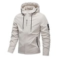 thumbnail image 7 of Stamzod Mens Jackets Lightweight Long Sleeve Hooded Windbreaker Jacket with Pocket Hiking Golf Travel Rain Coats for Men Khaki C S, 7 of 7