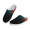 thumbnail image 2 of Daiia Colorful Flower Bird Print Women’s Fuzzy Slippers Memory Foam Lightweight House Shoes Cozy Loafer Flannel House Shoes-44/45, 2 of 7
