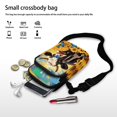thumbnail image 7 of HELLHERO 2 Zippers Women Messenger Bag, Unique Gift Polyester for Daily Commute or Casual Outings, Cow Sunflower Blue Butterfly Sunset, 7 of 7