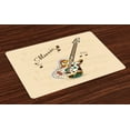 thumbnail image 1 of Ambesonne Guitar Place Mats Set of 4, Abstract Funk Instrument, Standard Size, Sand Brown Multicolor, 1 of 4