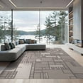 thumbnail image 2 of ODIKA 6'x9' Gray Beige Geometric Modern Design Washable Area Rug Intricate Abstract Pattern with Motifs Non-Slip, Easy Care, for Family Room, Living Mater Bedroom, 2 of 7