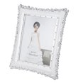 thumbnail image 2 of Silver Plated Metal Picture Frame Creative Resin Photo Frame with Rose Decors(White/10 Inch), 2 of 8