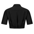 thumbnail image 4 of Mittory Women's Casual Short Sleeve Collar Twist Front Button Down Blouse Crop Top, 4 of 4