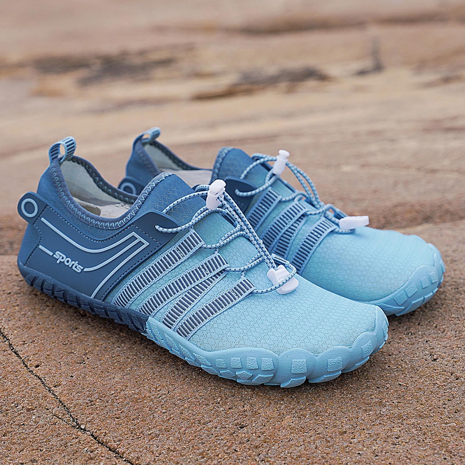 Barefoot Shoes Womens Men,Unisex Barefoot Water Shoes Breathable, Anti- Hiking Footwear for Athletic Wide Toe Shoe Footwear for Hiking, Walking, Running, Yoga, and Water Sports(Blue/41)