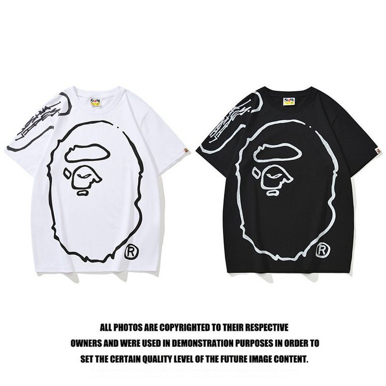 BAPE x Joshua Vides Ape Head T-Shirt Men Ape Camo Shark Head 