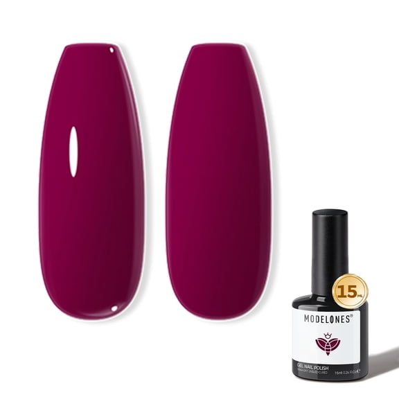 modelones Plum Red Gel Nail Polish 15ML, Hema Free Summer Pastel Soak-Off UV Gel Polish - 28 Days Long-Lasting Nail Art DIY Manicure Kit Home Salon Women Gifts