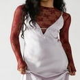 thumbnail image 4 of Chemises en Dentelle à Manches Longues pour Femmes avec Col en Maille Transparent et Montant, 4 of 9