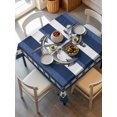 thumbnail image 6 of Navy Blue Anchor Table Cloth, Waterproof Tablecloth for Square Tables, Nautical Summer Beach Coastal Ocean Reusable Washable Fabric Table Cover for Restaurant Kitchen Dining Tables 60"x60", 6 of 9
