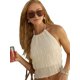thumbnail image 1 of Conjunto de Falda Larga de 2 Piezas para Mujer, Estilo Y2K, con Espalda Descubierta y Cordones, Camiseta Sin Mangas, Falda Larga con Volantes, Ropa de Playa para Salir. Lechoso S, 1 of 8