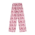 thumbnail image 4 of Fabrcox Bow Printed Warm Pajama Pants for Women Elastic Waist Wide Leg Lounge Bottoms Ladies Pajamas Bottoms Winter Cute Print Lounge Pants Light pink XL, 4 of 4