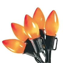 Inliten V32527 25 Light Count C9 Orange Ceramic Halloween Light Set With Black Wire - Quantity of 12