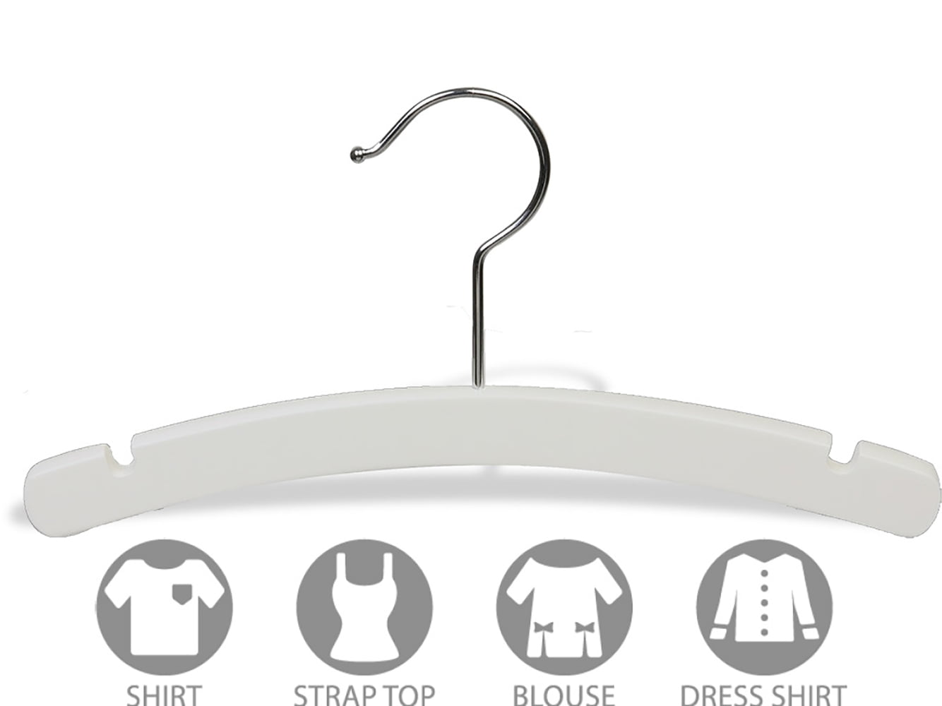10 Baby’s Wooden Top Hanger with Chrome Hook