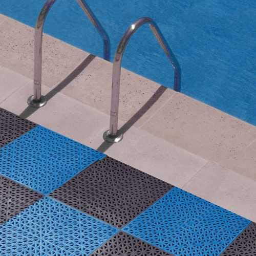 JSSSM Interlocking PVC Floor Tiles Non-Slip and No Water Accumulation  Bathroom Mat, with Drain Hole Bathroom Decorative Mat for Toilets Saunas  Spas