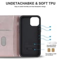 thumbnail image 5 of Funda antirrobo con cierre magnético para iPhone 13 Mini, compatible con carga magnética, piel sintética y TPU, diseño tipo cartera, ranuras para tarjetas, 5 of 5