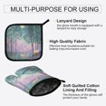 thumbnail image 3 of Yayeee Oven Mitts and Pot Holder Set of 2 Heat Resistant Kitchen Gloves Baking Hot Pad, Purple Forest Scene, 3 of 5