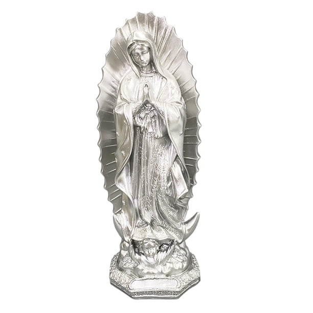 Figura de la Madre María, artesanía, adorno de mesa para capilla, regalo, decoración coleccionable plateado