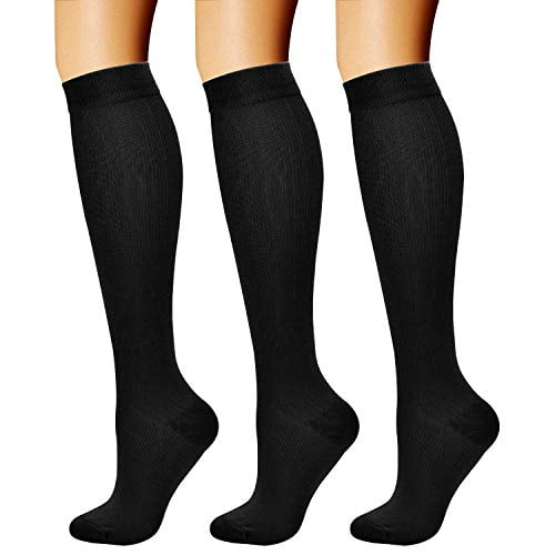 Compression Socks,(3 Pairs) Compression Sock Women and Men Best Running,  Athletic Sports, Crossfit, Flight Travel (01-Black/White/Grey,  Small-Medium) : : Clothing, Shoes & Accessories