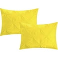 thumbnail image 3 of 2 Piece Pinch Pleated Solid Yellow European Pillow Shams, (European 16X16 Pillow Cover), 100% Egyptian Cotton, 800 Thread Count, European Size, 3 of 3