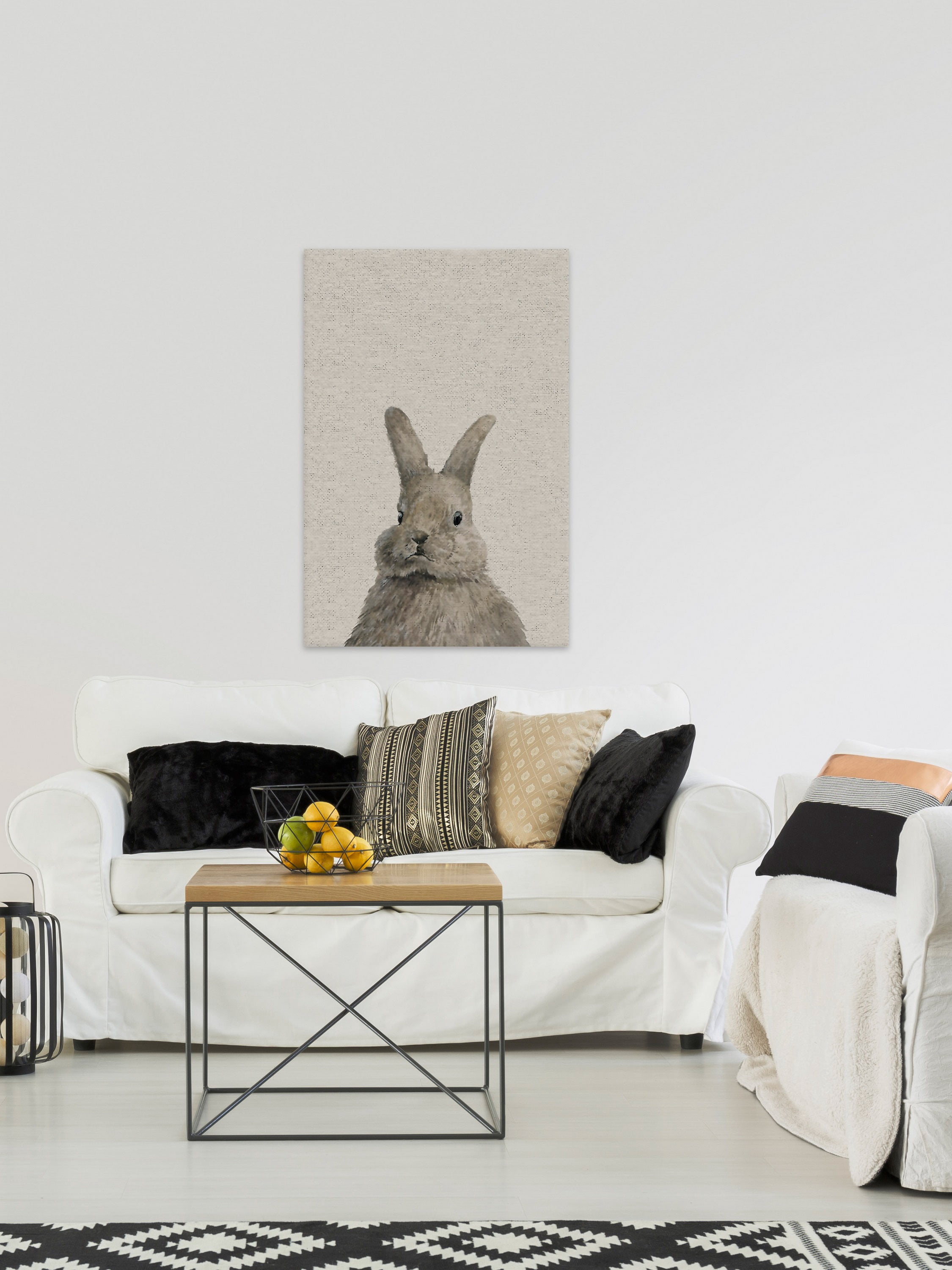 Chubby Hare II Painting Print on Wrapped Canvas