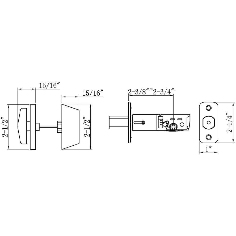 Design House Pro Deadbolt 2-Way Single Cylinder Deadbolt with Latch, Polished Brass