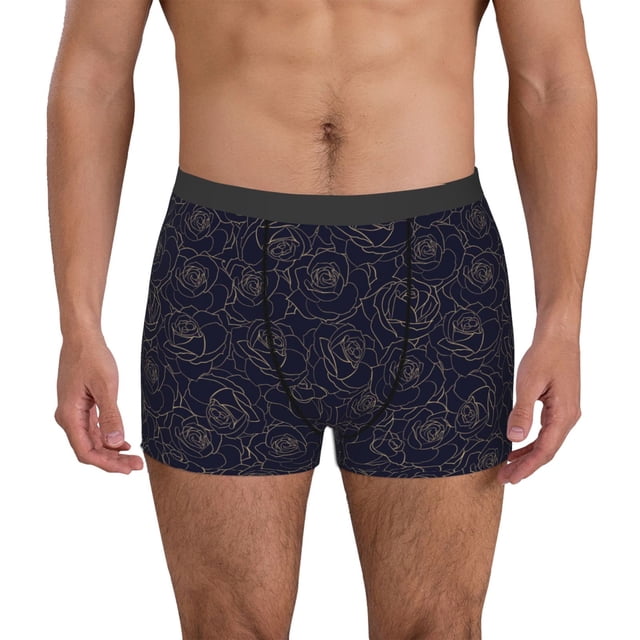 Fotbe Copper-Gold Gloss Outline Rose1 Calzoncillos Tipo Boxer con Bolsa de Soporte Total para Hombre, X-Temp Fresco, Transpirable y de Secado Rápido-Large