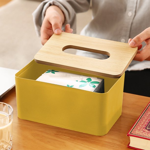 Fiudx Caja de Pañuelos Escandinava, Elegante Organizador de Cajones, Compacto y Ligero, Ideal para El Hogar, La Sala de Estar o La Oficina, Ideal para Viajes Al Aire Libre, Rojo, Azul, Blanco y Amari