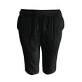 thumbnail image 5 of Huanglei Men's Casual Shorts ,Casual Summer Shorts Linen Blend Elastic Waist With Pockets Loose Fit (Black ,3X-Large), 5 of 5