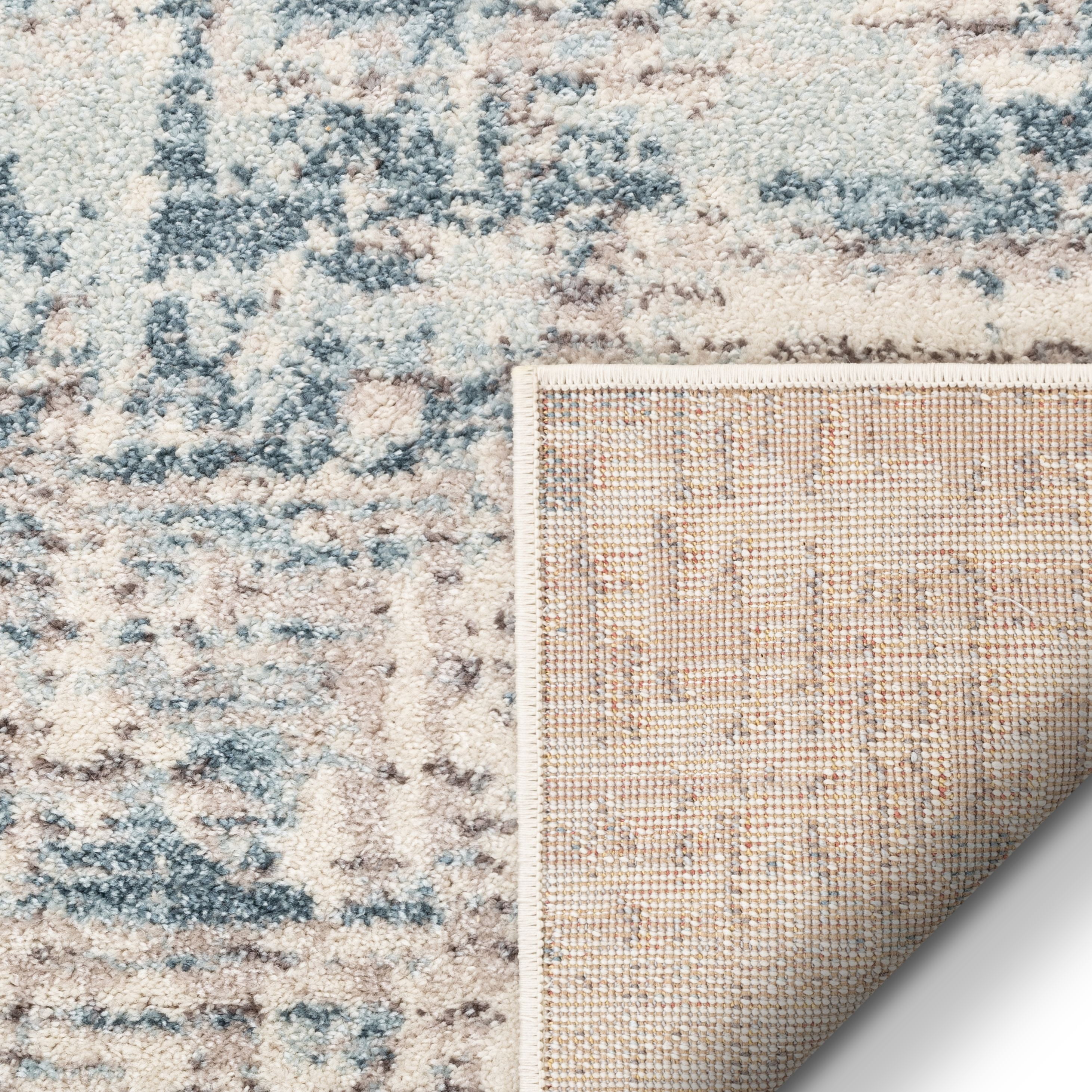 Sydney Tate Blue Modern Abstract Distressed 5'3" x 7'3" Area Rug