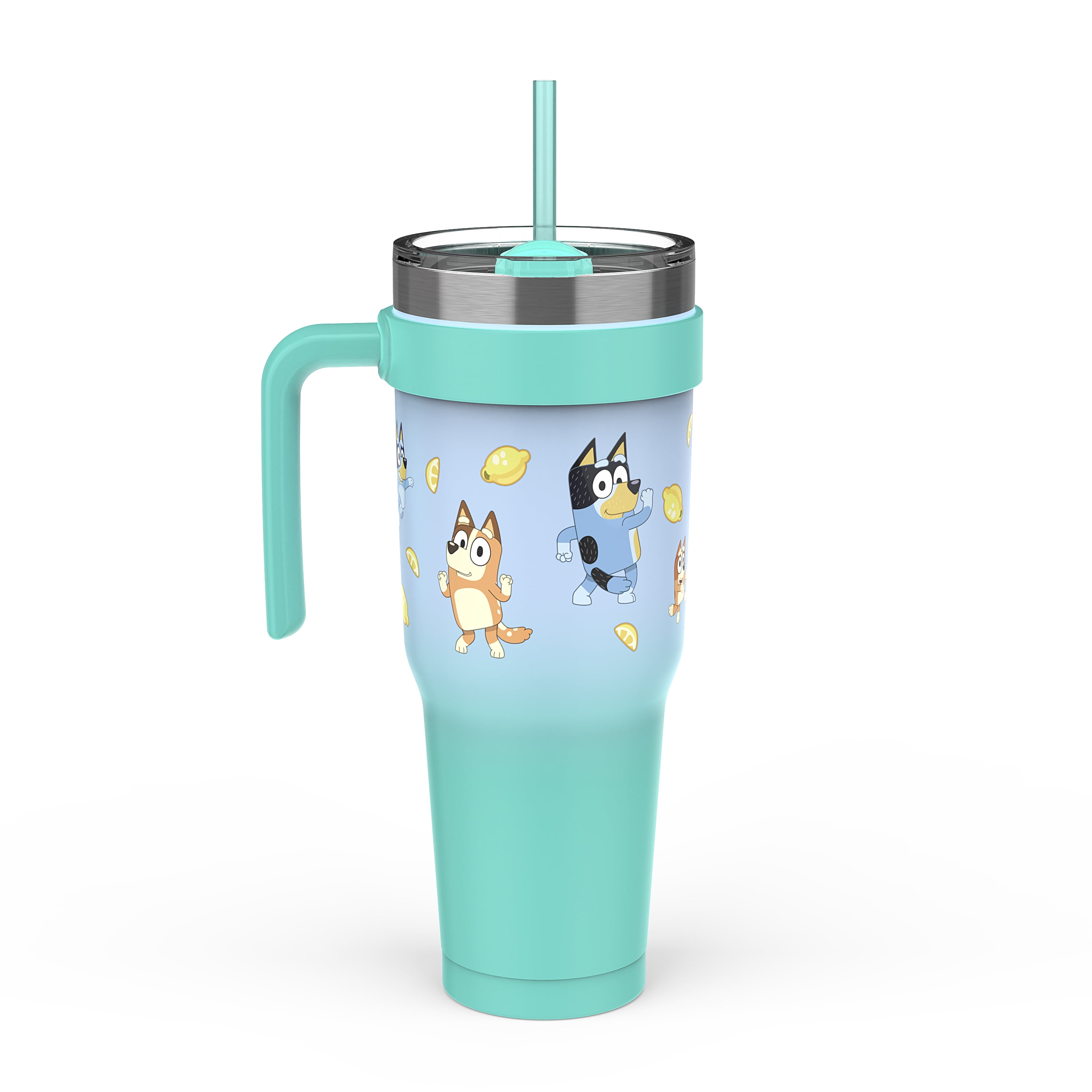 Bluey 40oz Double Wall Stainless Steel Waverly Straw Tumbler with Handle