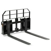 Titan Attachments HD Skid Steer Pallet Fork Attachment, 60" Fork Blades, Rate 5,500 LB, Quick Tach Tractor Loader