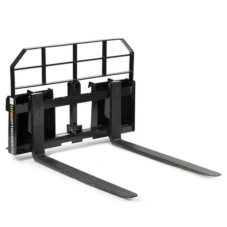 Titan Attachments HD Skid Steer Pallet Fork Attachment, 60" Fork Blades, Rate 5,500 LB, Quick Tach Tractor Loader