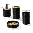 thumbnail image 3 of "Juego De Accesorios Baño 4 Pzs Dispensador Bambú Y Plástico Belug Negro ", 3 of 5