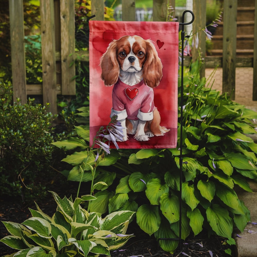 Cavalier Spaniel My Valentine Garden Flag 11.25 in x 15.5 in