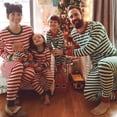 thumbnail image 4 of Conjunto de pijamas de rayas de Color de contraste de Navidad para niñas y niños, trajes de 2 piezas, ropa de casa para niños, traje suelto suave, ropa de dormir informal, 4 of 4