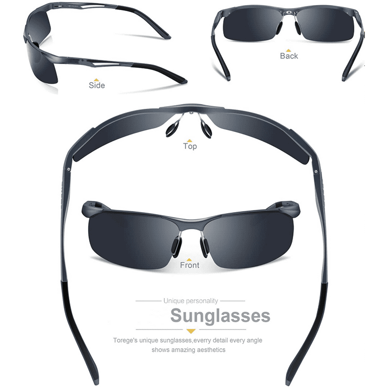  DEAFRAIN Sports Sunglasses Polarized for Men Women Cycling  Running Fishing Driving Baseball Athletic Black Glasses UV400 Protection :  Sports & Outdoors