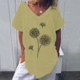 thumbnail image 2 of Pompotops Mode T-shirt à Manches Courtes Imprimé Col Rond Ample pour Femmes, 2 of 6