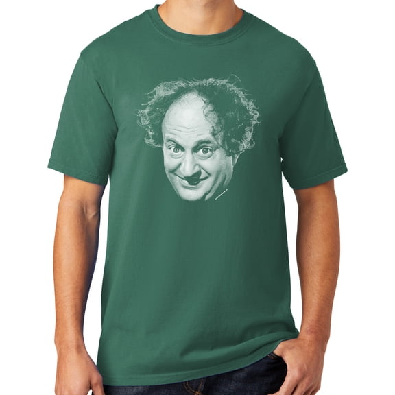 Mens Larry Fine Face Three 3 Stooges Tee Shirt, XL Cool Nordic Green