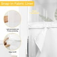 thumbnail image 3 of No Hook Black Pine Forest Shower Curtain with Snap in Liner Set, Misty Tree Clouds Nature Waterproof Fabric Bathroom Curtains with See Through Top Window, Hotel Style Stall 54 x 78 Inch, 3 of 9