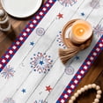 thumbnail image 3 of 250th Anniversary Table Runner 60 Inches, Independence Day Floral Wooden Bed Runner Dresser Scarves Tabletop for Indoor Outdoor Parties/Ceremony/Banquet, 13" x 60", 3 of 9