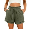 thumbnail image 2 of Women's Fashion Spring And Summer Solid Color High Waist Pocket Loose Wide Leg Shorts (4), 2 of 6