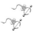 thumbnail image 1 of segolike 2pcs Rhinestone Stainless Steel Scorpion Shape Animal Dangle Nipple 16g, 1 of 8