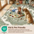 thumbnail image 4 of Design&I 5'x7' Washable Area Rug Flatweave & Daily Traffic Ready Circle Distressed Farmhouse Frame Dining Table Round Vintage Refined Structured for Guest Room, Lounge, Apartment, 4 of 7