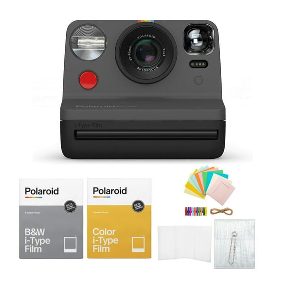 Polaroid Now VF i-Type Instant Camera (Black) Bundle with Film & Accessories