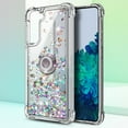 thumbnail image 3 of Nagebee Case for Samsung Galaxy S21+ Plus 5G with Screen Protector (Soft Full Coverage), Sparkle Glitter Flowing Liquid Bling Diamond [Ring Holder & Wrist Strap] Women Girls Cute Case (Gem), 3 of 6